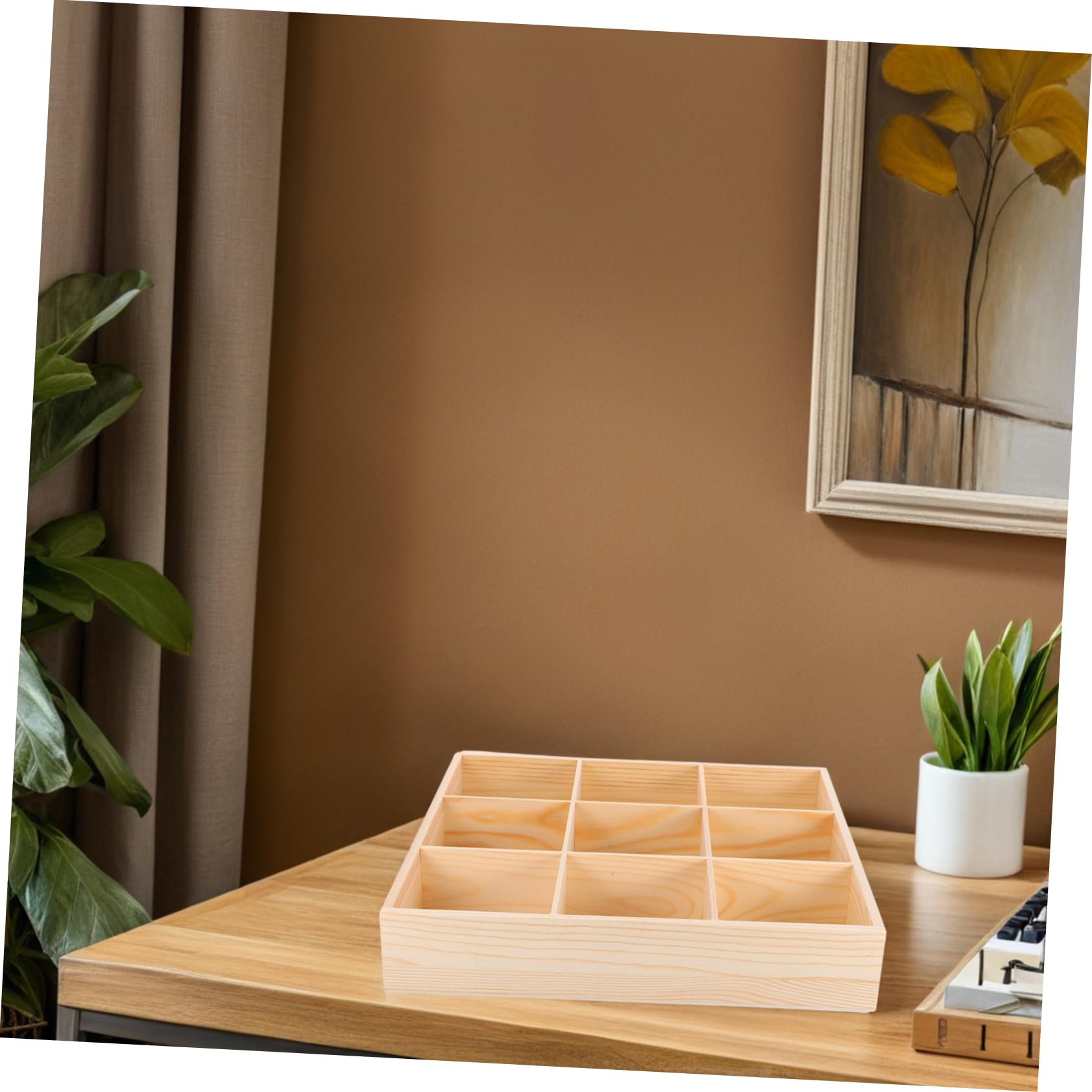 Holz Schubladenorganizer mit Mehreren Fächern für Socken und Schlüssel