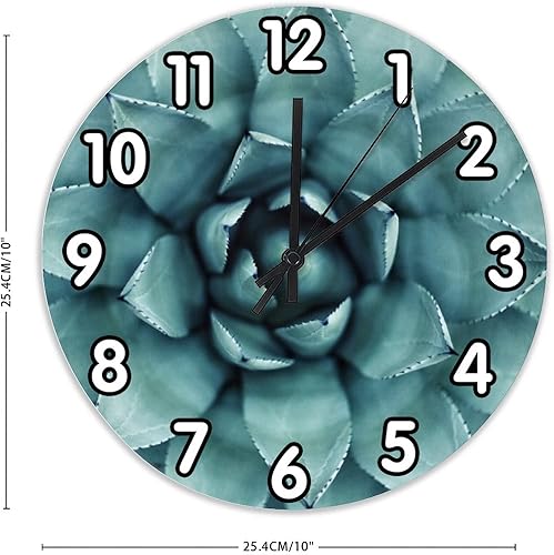 Miniatura 2 de Reloj de pared digital de 10 pulgadas, suculentas, flores, hojas, plantas, cactus, silencioso, sin tictac, funciona con pilas, decoración del hogar,