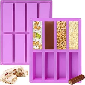 Selecto Bake Silikon-Backform, Rechteckig, 4 Mulden, Für Waffeln, Kuchen, 2 Stück,cubitos De Hielo, Jaleas, Decoración De Pasteles, Fondant O Cualquier Molde Artesanal De Azúcar