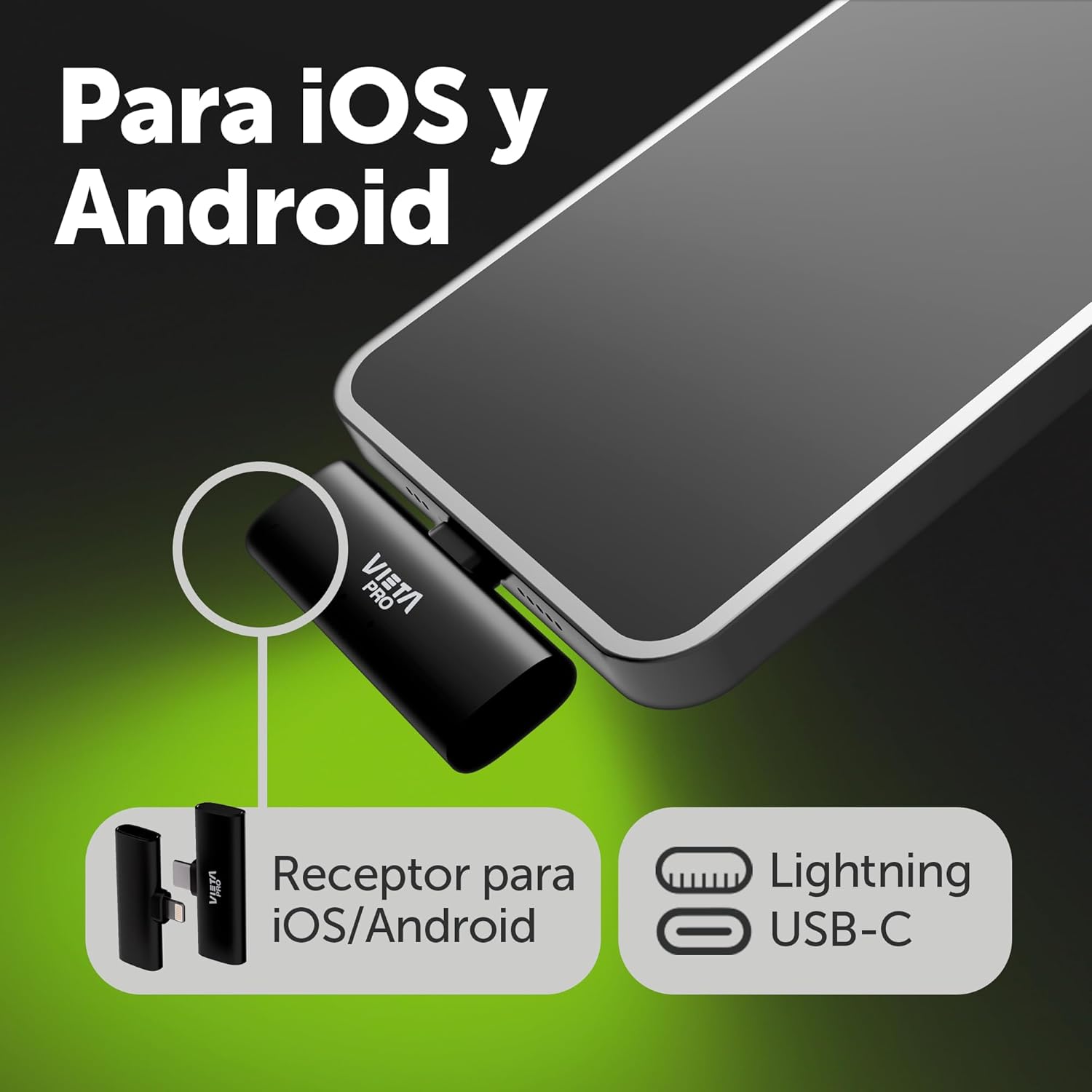 Vieta Pro VM-MF040BK USB-C and Lightning Receivers