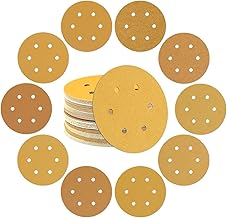 100 lijas de amarillas de 6 pulgadas y 6 agujeros, grano 80-600(180 Grit)