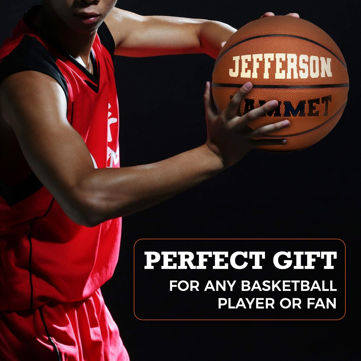 HAMMET Personalized Basketball - Customized Indoor and Outdoor Basketball with Your Name or Text - Ideal Gift for Son, Daughter, Boy or Girl