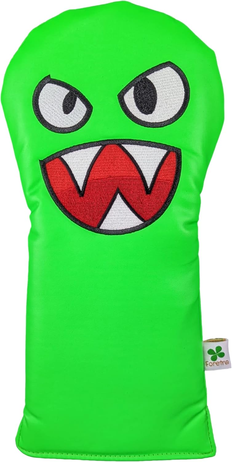 Foretra Driver Headcover Golf Club Covers Blade Square Mallet Putter Cover Alignment Stick Holder Hybrid Fairway Wood Head Cover Green Monster Novelty Golf Accessories
