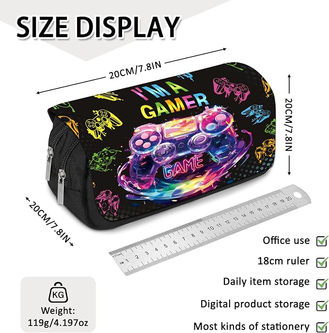 Estuche para lápices con diseño de gamepad gamer miniatura 3
