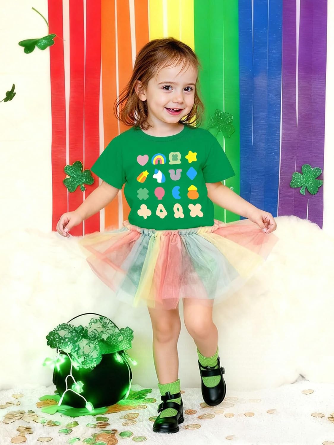 Kids St Patricks Day Shirt Boys Girls Shamrock Clover Shirts Irish St Paddys Day Short Sleeve Tee Tops 2-6T - Image 3