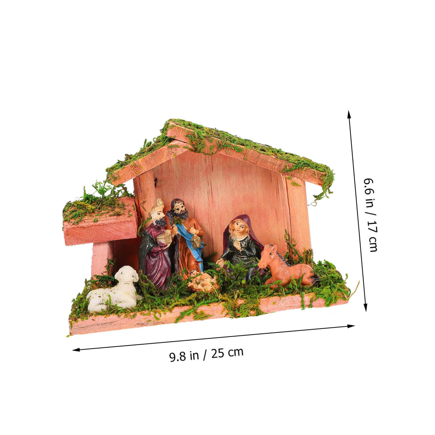 GRIRIW Nativity Creche Stable Only Miniature Nativity Scene Statue Delicate Table Decoration