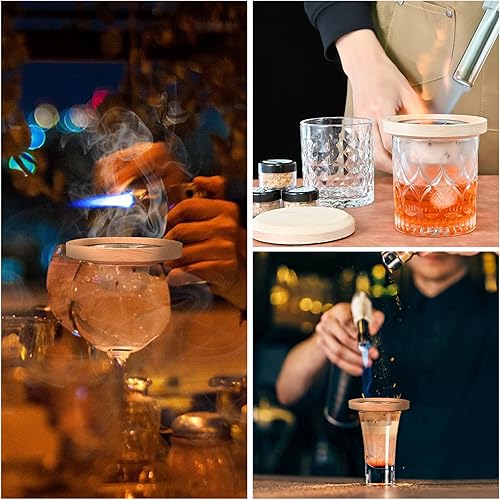 Miniatura 6 de Kit de ahumador de cóctel 4 sabores chips de ahumador de madera whisky kit de infusión de ahumador de bourbon kit de ahumador de bebidas antiguas el