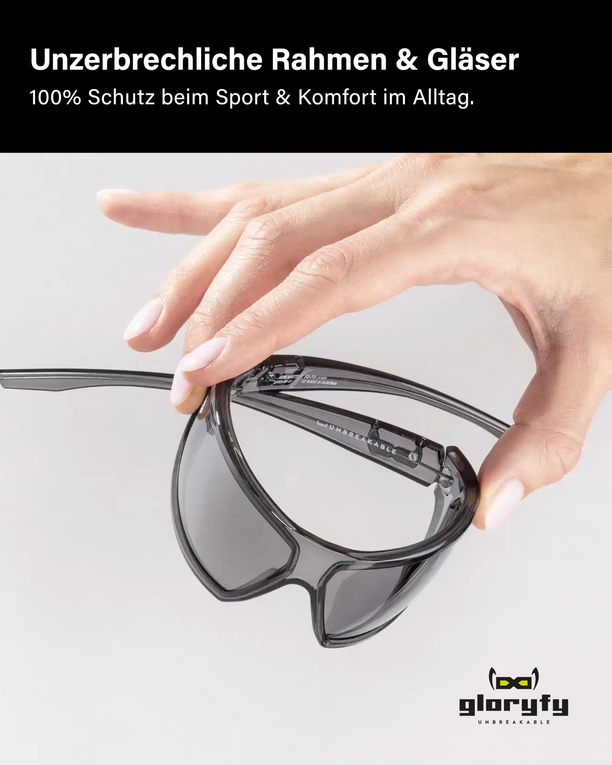 Gloryfy Unisex Gloryfy Unbreakable Eyewear solbriller G13 mythos Pol Sportbrille, Anthrazit/Anthracite, 65 EU