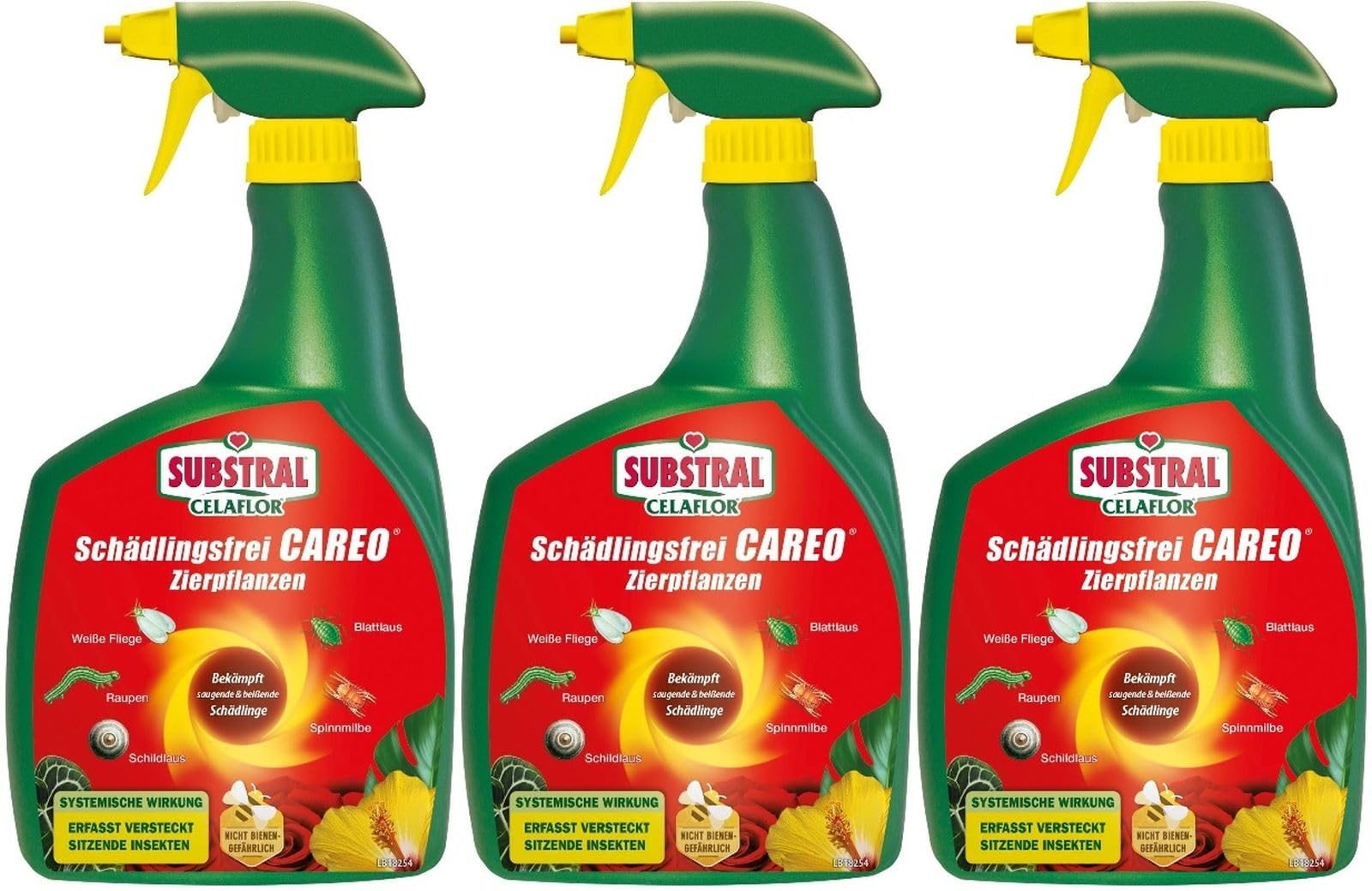 3 X 800ml Substral Celaflor® Schädlingsfrei Zierpflanzen Spray
