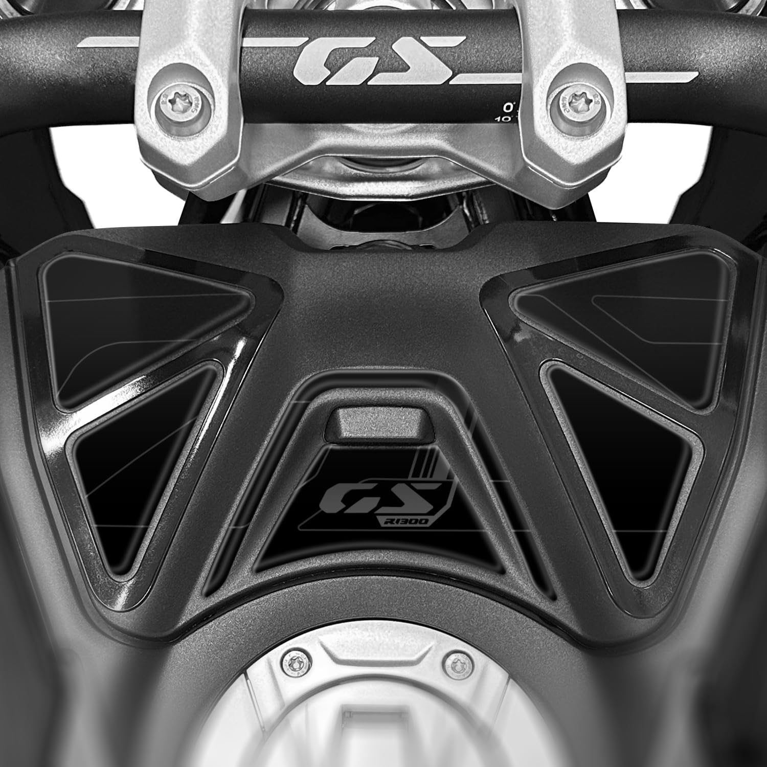 Kit adhésif pour compartiment porte-objets en résine 3D compatible avec BMW R 1300 GS 2024 ON FM-1075 (Triple Black)