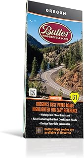 Best Paved Roads in Oregon - Oregon G1 Series Map