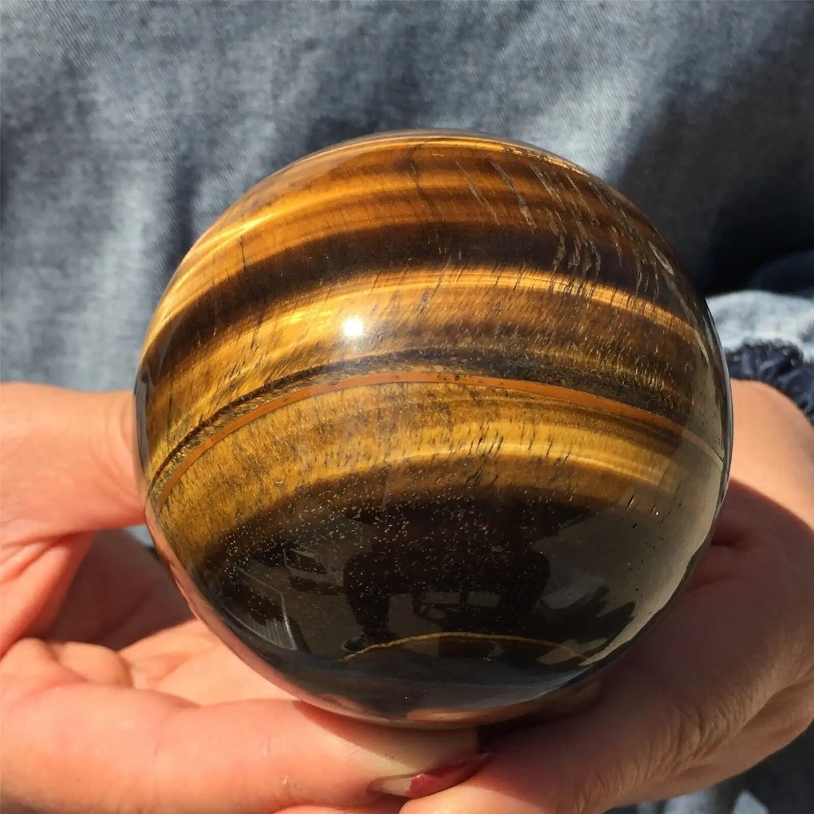 FOPURE Tiger's Eye Stone Quartz Sphere Crystal Ball Rock Ornaments (Size : 25-30MM)