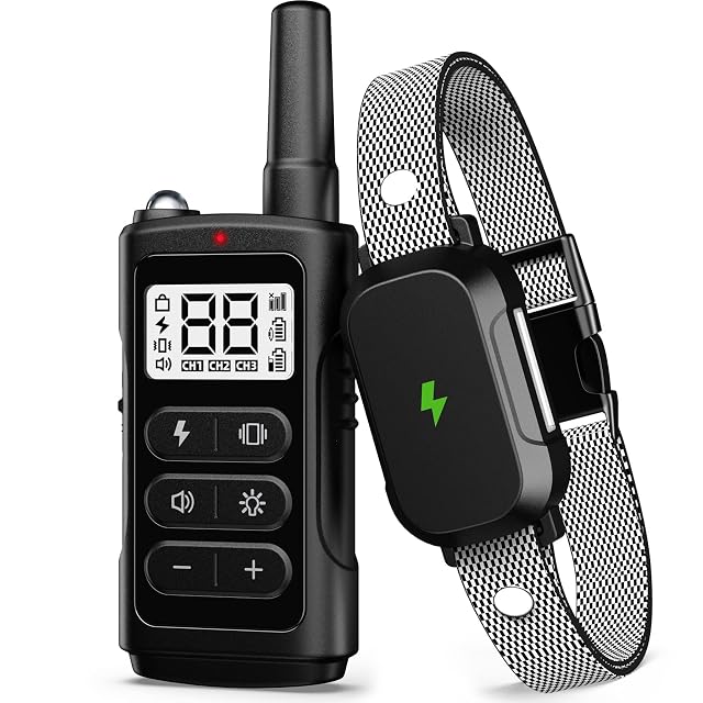 Electronic Training Collar Dog Collar with 3300Ft Remote Range 4 Training Modes Rechargable IPX7 Waterproof Electric Dog Collar