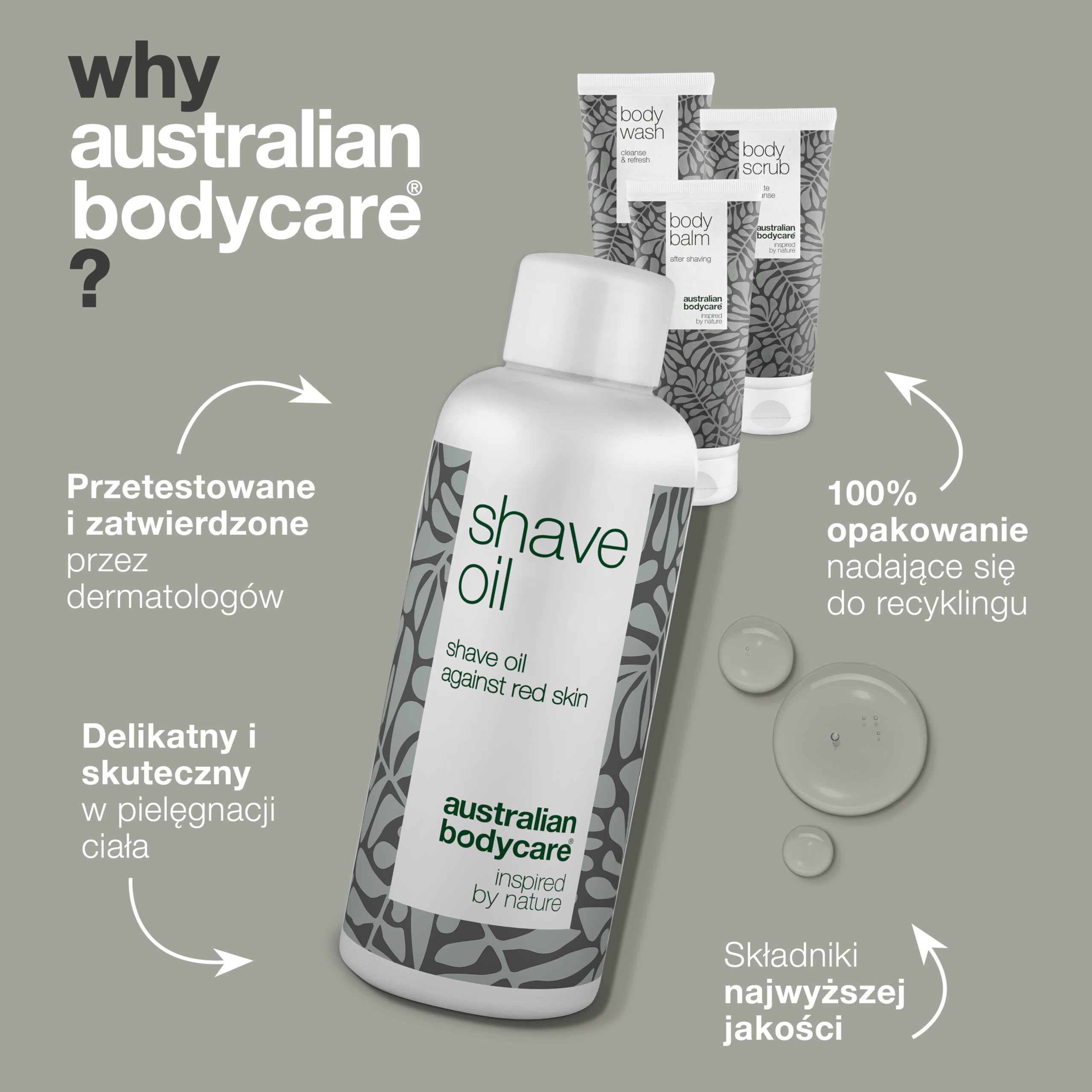 Zestaw do golenia dla całego ciała - zestaw zawierający żel do mycia ciała, peeling, balsam i olejek do golenia - ostateczne rozwiązanie dla wygodnego golenia