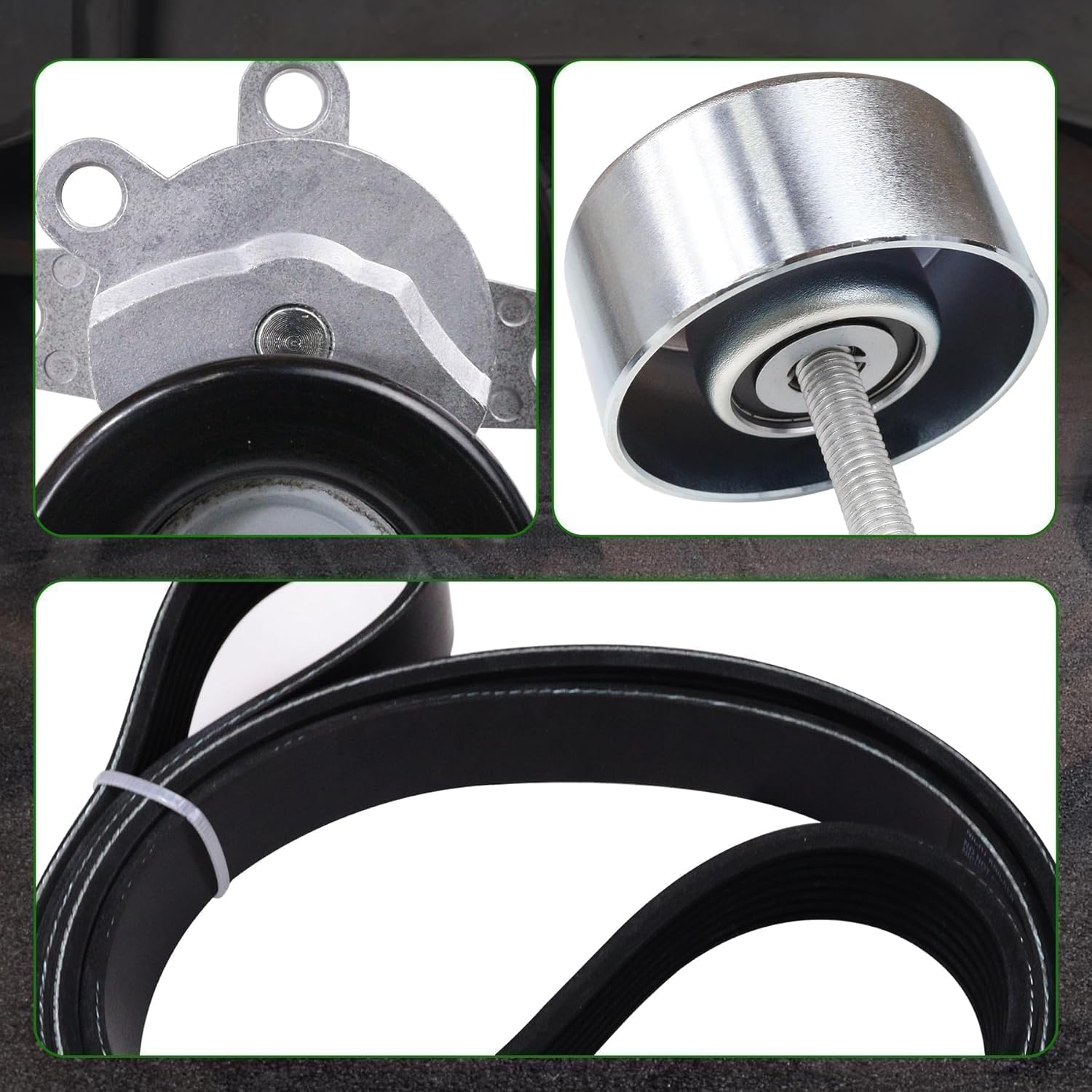 11955JA10D Engine Serpentine Belt and Drive Belt Tensioner Idler Pulley Kit Fit for 2009-2015 Nissan Altima Maxima Murano Quest 3.5L V6 Replace 39155 11925JA100 11955JA10A 11925JA11A 7PK1705 SK107054