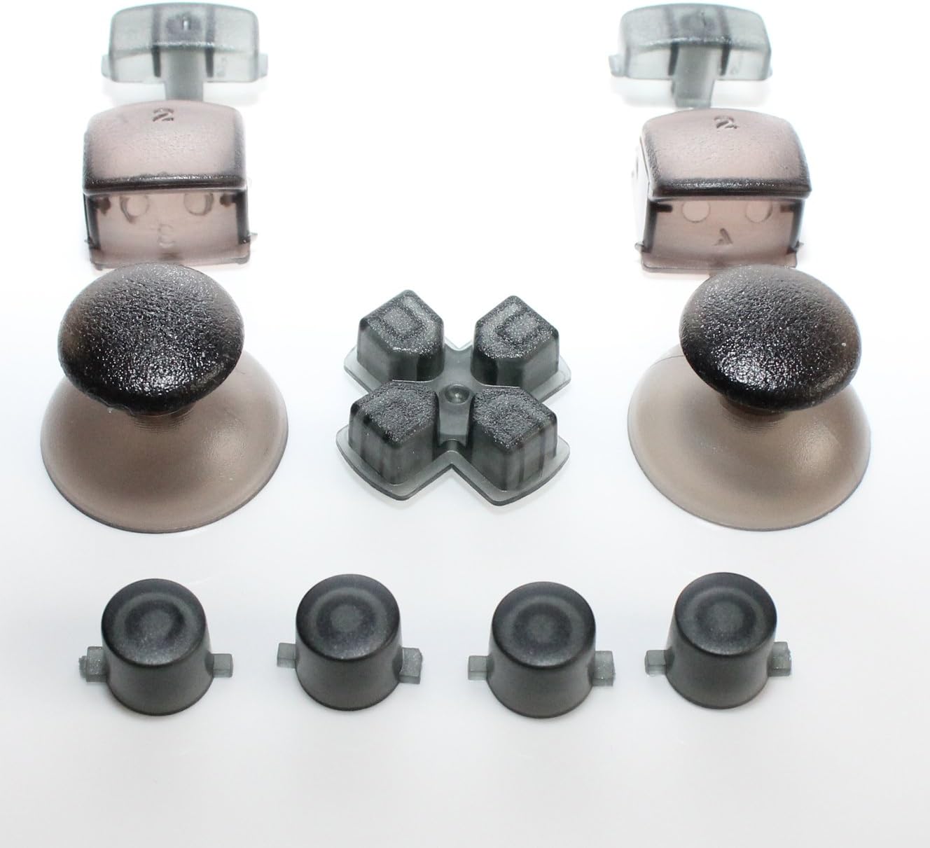 Juju Village Smoked Black PlayStation 3 PS3 Replacement Buttons Controller Thumbsticks Triggers - Dpad & Action Buttons - PS3 Controller Mods