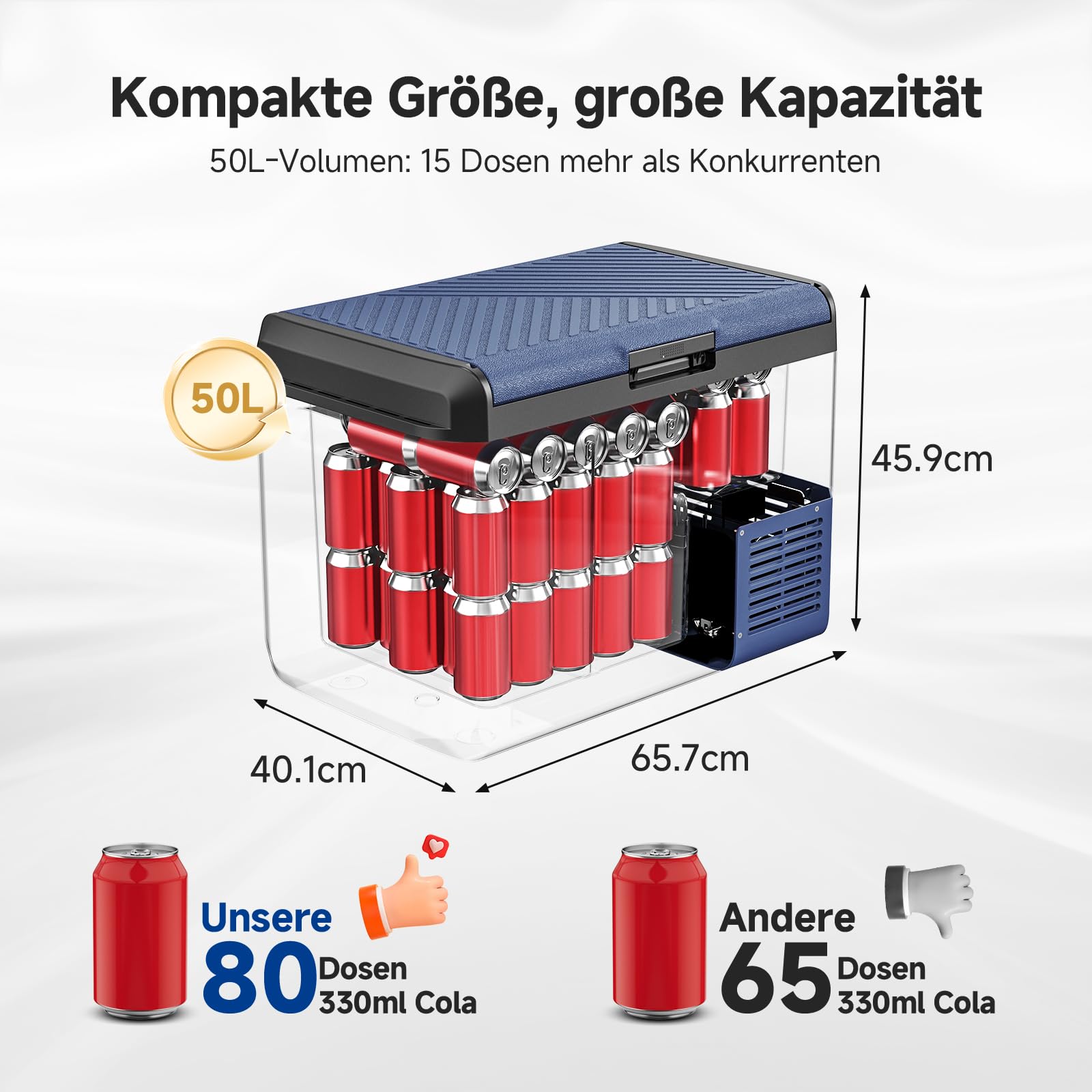 Aaobosi Kompressor Kühlbox IPX4 Wasserdicht 50L – Bild 4