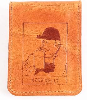 [BEER BELLY] 携帯灰皿 本革 吸殻入れ ビアベリー POCKET ASHTRAY アッシュトレイ カードケース ポケット灰皿 カード入れ ビアーおじさん メンズ 喫煙具 ブラウン