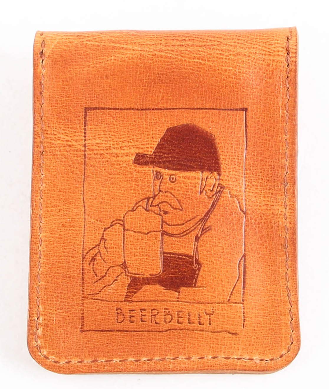 [BEER BELLY] 携帯灰皿 本革 吸殻入れ ビアベリー POCKET ASHTRAY アッシュトレイ カードケース ポケット灰皿 カード入れ ビアーおじさん メンズ 喫煙具 ブラウン
