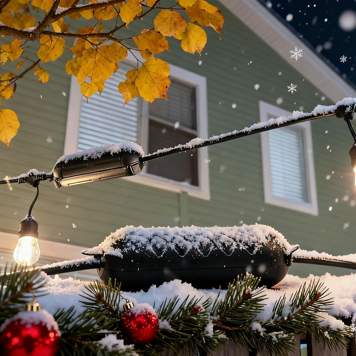 YOJOE 6 Pack Black Outdoor Extension Cord Cover IP44 aterproof, Cord Protector Connector Electrical Safety Box to Protect String Lights Outdoor Plug, Christmas Decorations Lights
