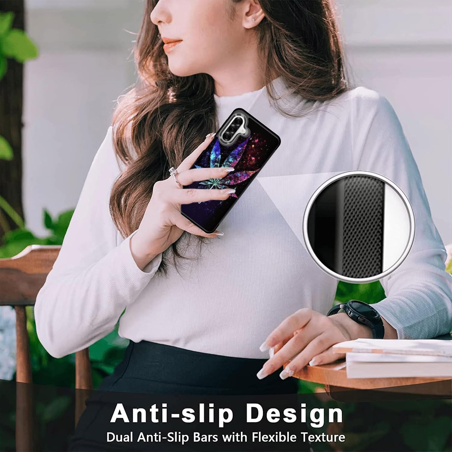 for Galaxy A17 5G Case,Slim Anti-Scratch Tire Anti-Skid Edges Shockproof TPU Back Protective Cover Case for Samsung Galaxy A17 5G 6.7 inch 2025,Galaxy Weed Leaf thumbnail