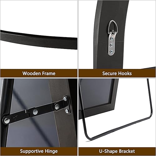 Miniatura 4 de Dolonm Espejo de longitud completa de arco de 71 x 32 pulgadas, espejo de piso de diseño moderno, espejo de cuerpo completo para sala de estar,