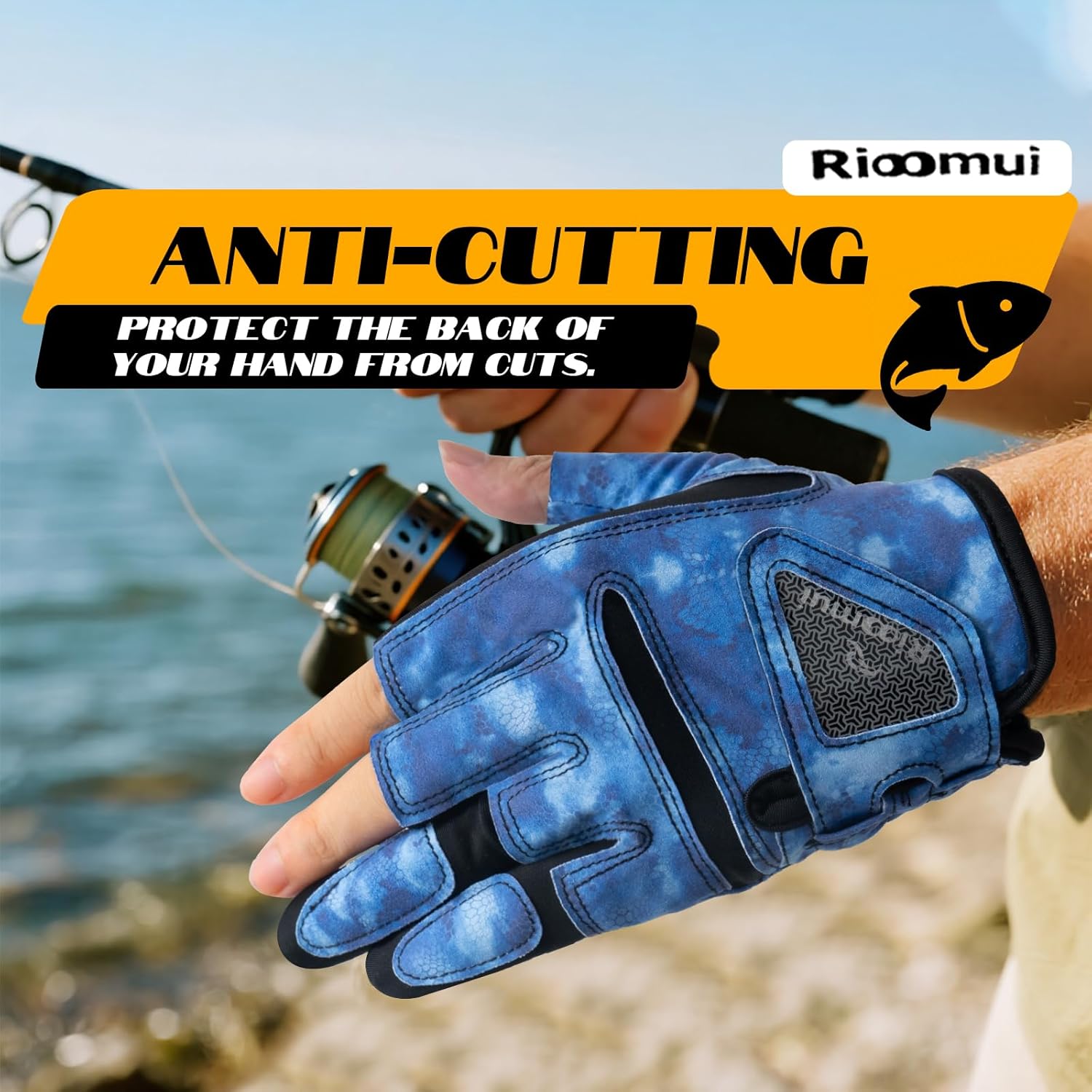 3-Cuts Fishing Gloves Men, Lightweight Breathable Anti-Slip Kayak Gloves Women for Kayaking, Sailing,Paddling,Rowing Enhanced Grip and Comfort - Image 4