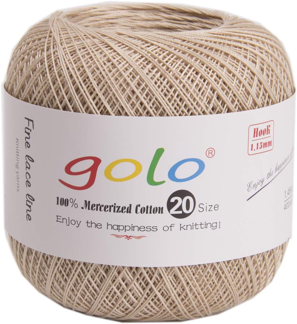 golo Crochet Thread Size 20 for Hand Knitting Light Coffer Yarn 8-731