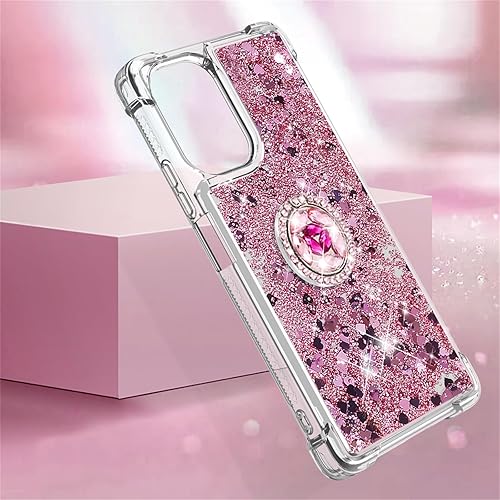 Miniatura 3 de Funda con purpurina para Xiaomi Poco F5 para mujeres y niñas, cubierta líquida de TPU suave TPU con anillo de diamantes brillantes para Xiaomi Poco
