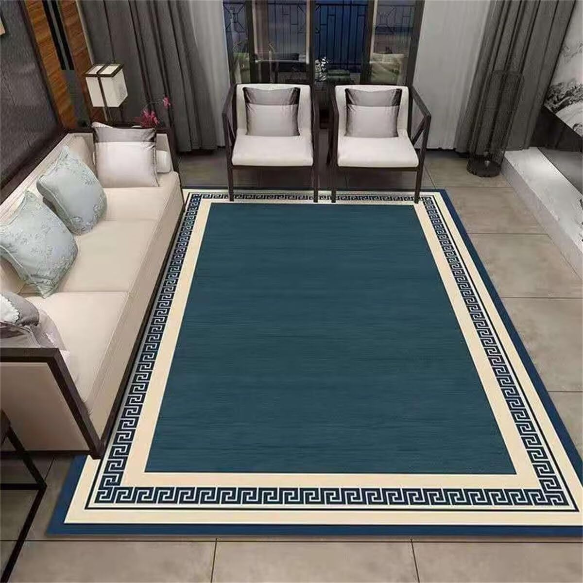 Tapis de salon bleu 80X150CM antidérapant pour décoration intérieure maison