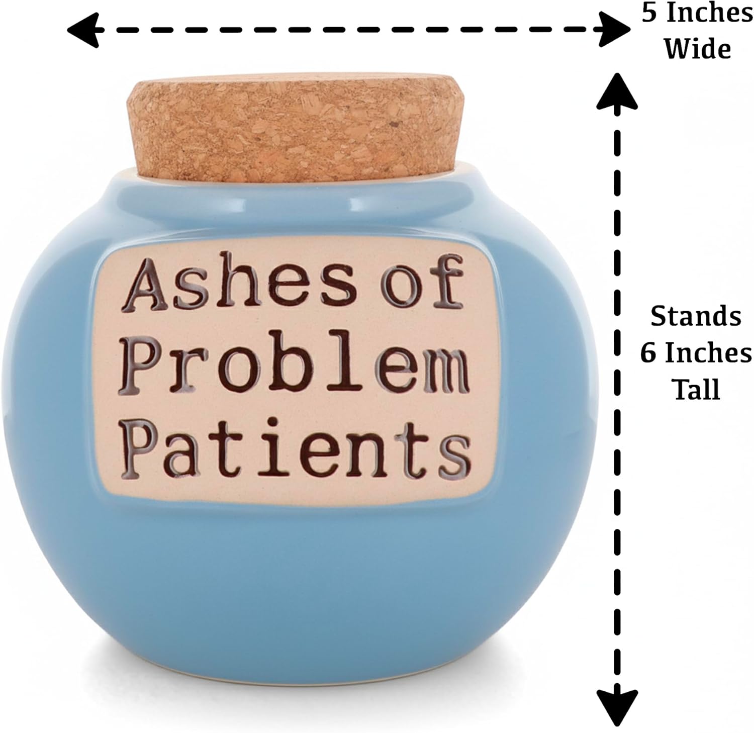 Cottage Creek Jars | Ashes of Problem Patients Ceramic Jar Women, Men, Doctors, Nurses, and Medical Professionals | Office Desk & Home Decor Piggy Bank Storgae Container