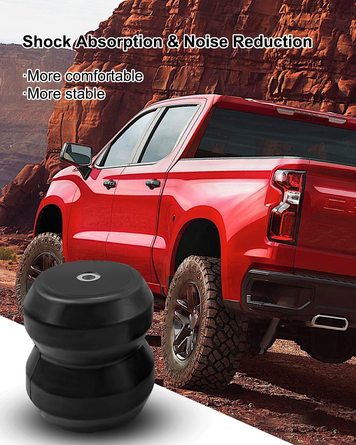 Rear Suspension Helper Spring Kit Fit for Chevy GMC Silverado 1500 Sierra 1500 1999-2021, Rubber Bump Stops Replace Gmrck15s, 8600 lbs