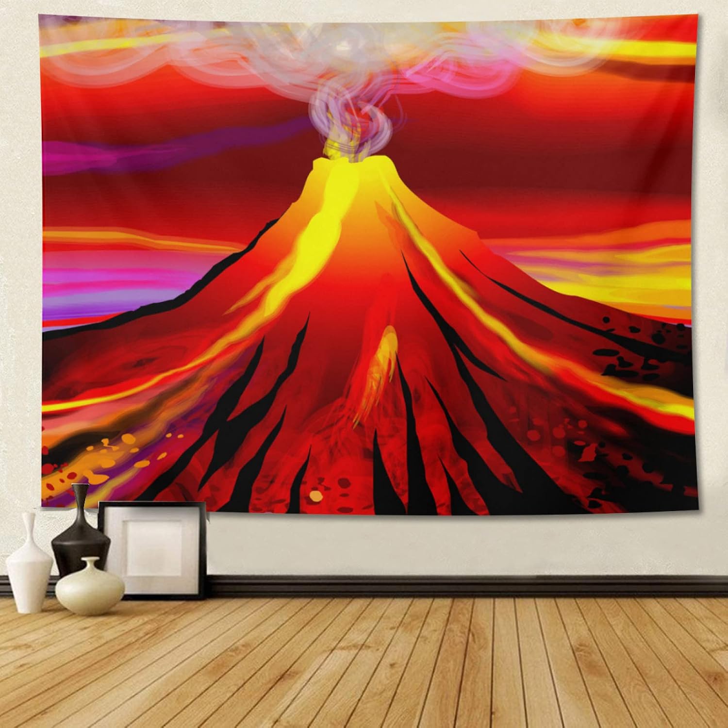 Volcano Eruption Tapestry 80" X 60" Wall Hanging Party Decorations Home Decor For Bedroom Living Room Dorm (200 X 150cm) image 2