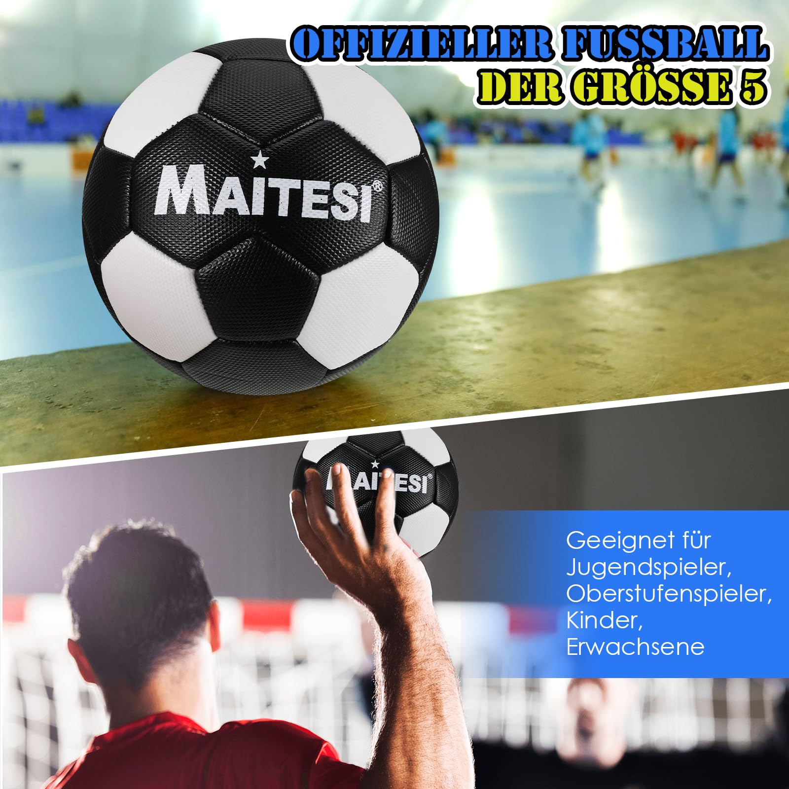 Balón de balonmano Poliuretano 25 cm Negro 1 unidad