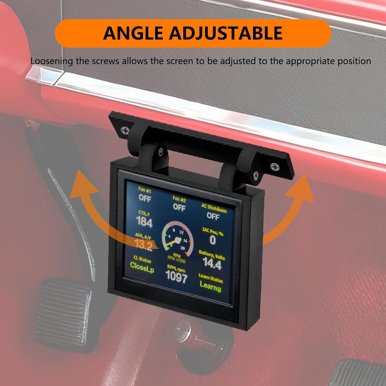 Under Dash Bracket for Holley Sniper EFI Terminator X Dominator 3.5" Screen, Handheld Controller Display Mount, Reserved SD Card Slot and Cable Slot