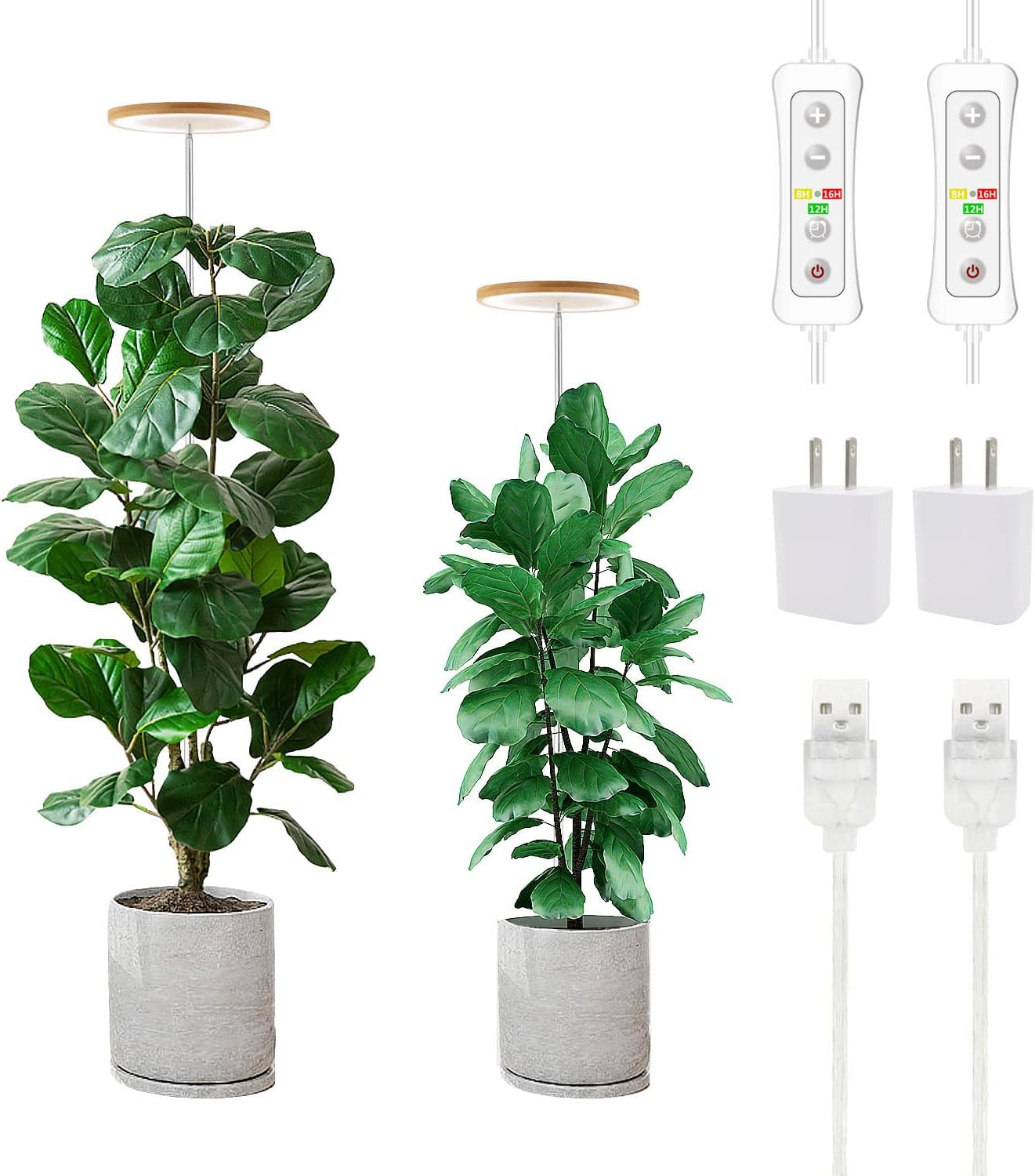 LED Grow Light, Full Spectrum for Indoor Plants, Height Adjustable, Automatic Timer, Low Safe Voltage, Ideal for Large Plants