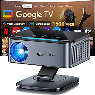 Projetores Proyector1500 Proyector【1500 ANSI/Google TV/Auto Focus】 XIWBSY Proyector Portatil 38000 Lúmenes, Gira 360 °,