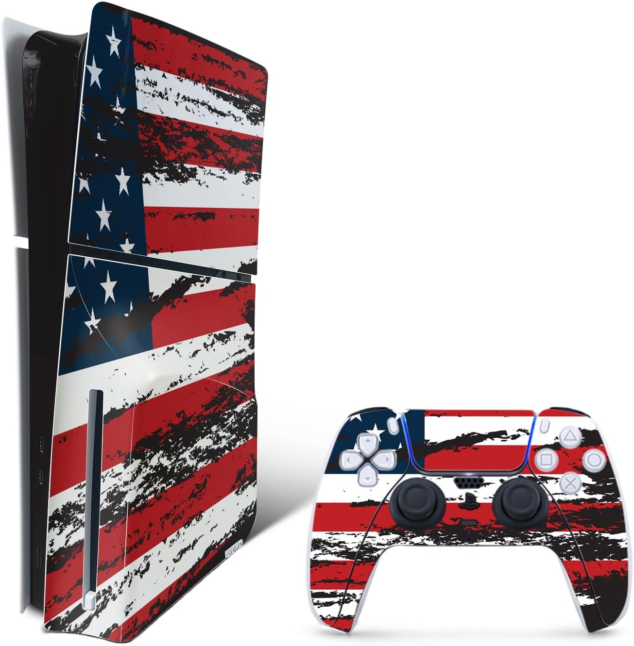 MightySkins Skin Compatible with Playstation 5 Slim Disk Edition Bundle - Modern Hex | Protective, Durable, and Unique Vinyl Decal wrap Cover | Easy to Apply | Made in The USA
