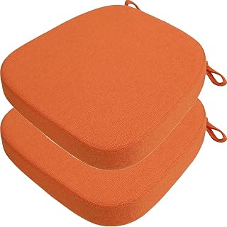Juego de 4/2 Cojines para Sillas de Cocina con Cordones – 40x38 43x40 43x42cm (3/5/8cm Grosor), Acolchados con Antideslizantes y Lavables(8,2pcs:43x42x3cm)