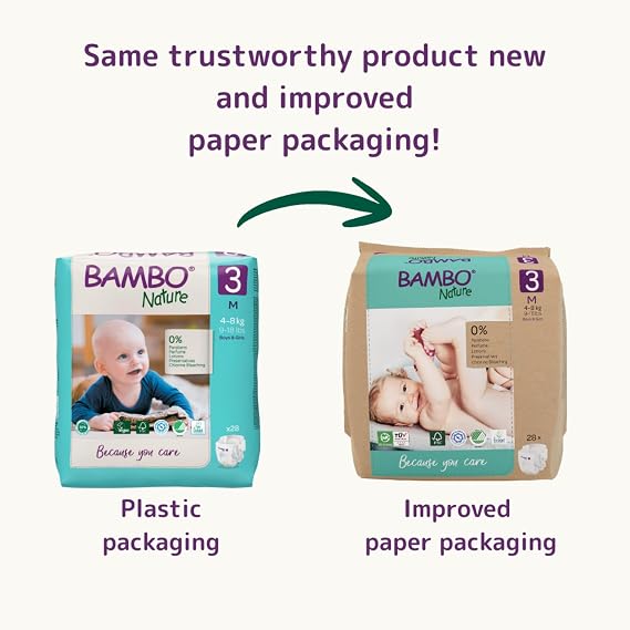 Bambo Nature Midi 4-8 kg, White, Size 3 (1 X Pack Of 28)