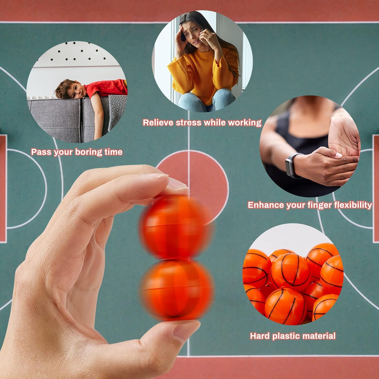 SCIONE 36 Pack Basketball Party Favors for Kids 4-8 8-12 Basketball Sports Fidget Spinner Goodie Bag Stuffers Treasure Box Toys Classroom Prizes Birthday Party Favors for Kids