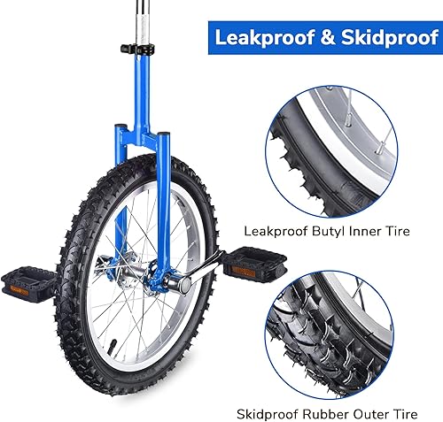 Miniatura 30 de AW Rueda de 16/18/20/24 pulgadas, asiento ajustable para exteriores, para adultos, niños, deportes al aire libre, ejercicio de fitness, para elegir