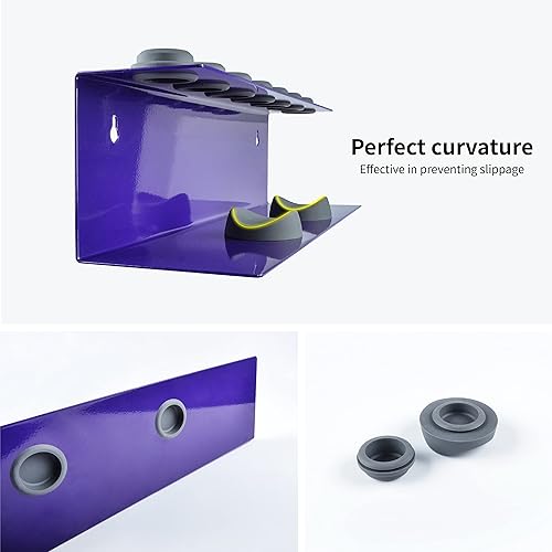 Miniatura 9 de Soporte para secador de pelo, estante de almacenamiento montado en la pared, soporte de almacenamiento para cepillos de pelo, estantes de