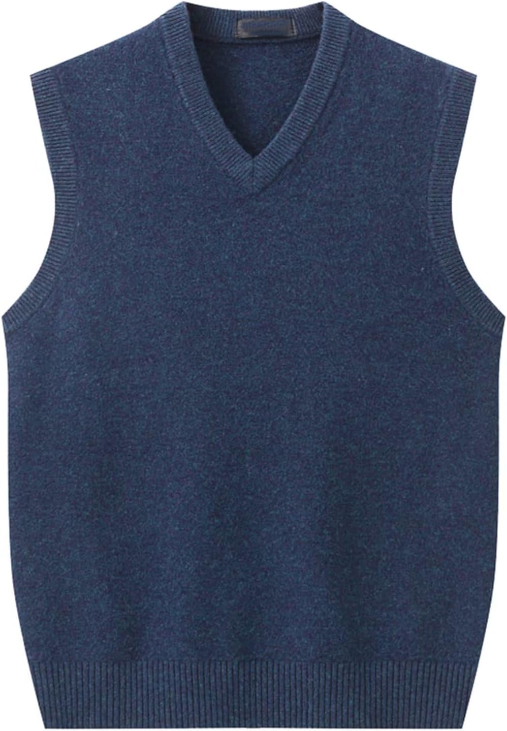 Men's 100% Cashmere Gilets Sweater V Neck Gentleman Sleeveless Knitted Cardigan Pullover Business Vest