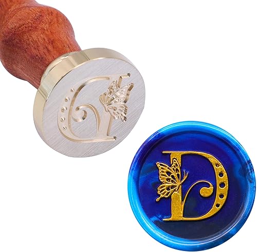Miniatura 10 de SWANGSA Sello de cera del alfabeto E con inicial, sello de sellado de letras de mariposa elegante vintage para invitación de fiesta de boda,