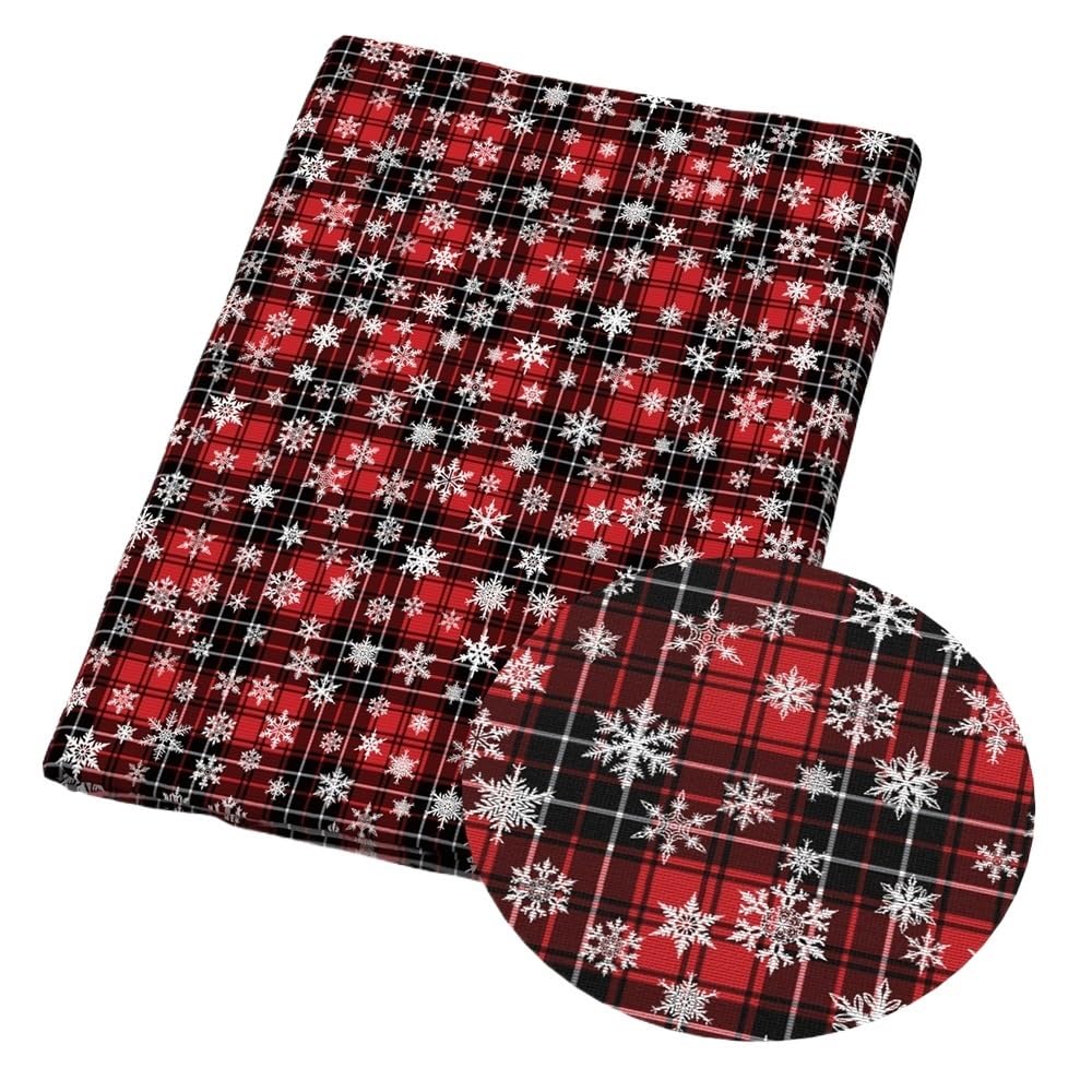 Material for Sewing 50 * 145cm Christmas Plaid Grid Patchwork Polyester Cotton Fabric for Tissue Sewing Quilting Fabrics Needlework Material(1111608)