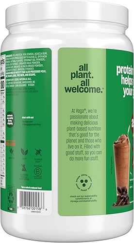 Miniatura 10 de Vega - Proteína vegetal en polvo de reemplazo alimenticio, orgánica, VEG33520, Original, Chocolate, 1