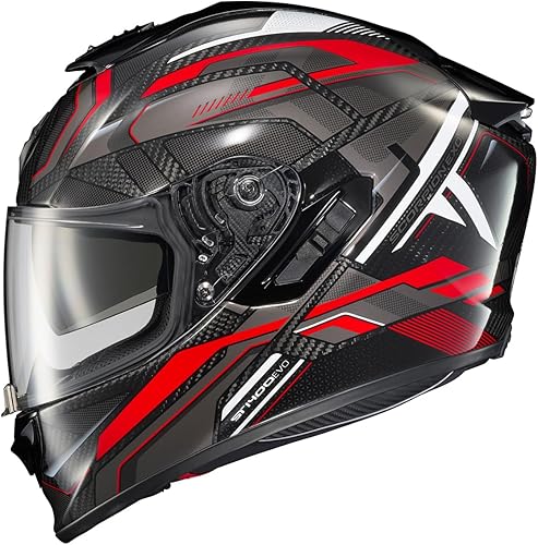ScorpionEXO ST1400 EVO - Casco integral de motocicleta de fibra de carbono para deporte y turismo urbano - con bolsillos para altavoces con