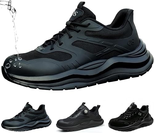 ZEPYFXIT Zapatos de Seguridad Hombre Mujer, Punta Acero Antiperforante | Impermeables, Antideslizantes, Antiperforantes, Ligeros y Transpirables, para Almacén y Logística