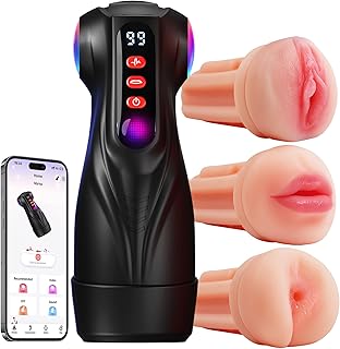 Tauara Masturbateurs Masculins Sex Toýs Homme, APP Coffrets et Sets Masturbateur Automatique avec 9 Vibration und 9 Succion, Sextoy Homme avec 3 Manchon Vaginette Ultra Réaliste Sexe Oral Sex Toys